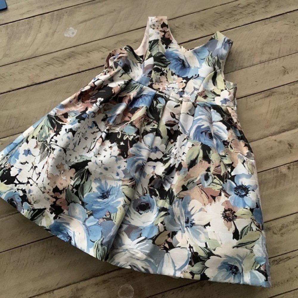 Pippa & Julie Blue Rose Floral Dress Size 2T